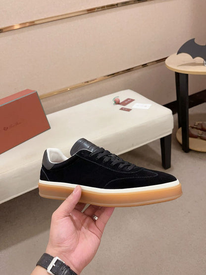 Tênis Couro Preto Casual Elegante