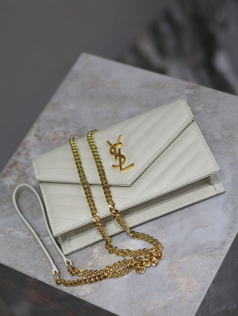 Bolsa Ombro Couro Branco Liso