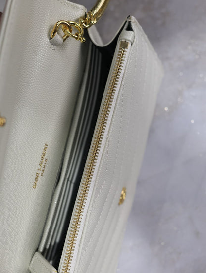 Bolsa Ombro Couro Branco Liso