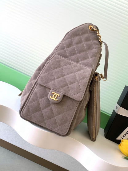 Bolsa Satchel Couro Acolchoado Preto Corrente 25cm