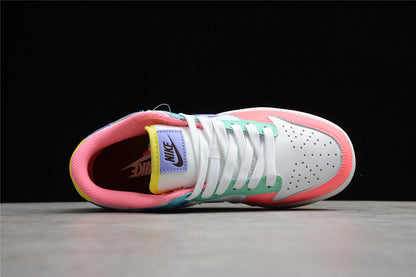 Tênis Cano Baixo Couro Multicolorido Pastel