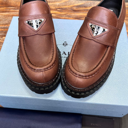 Mocassim Couro Marrom Liso