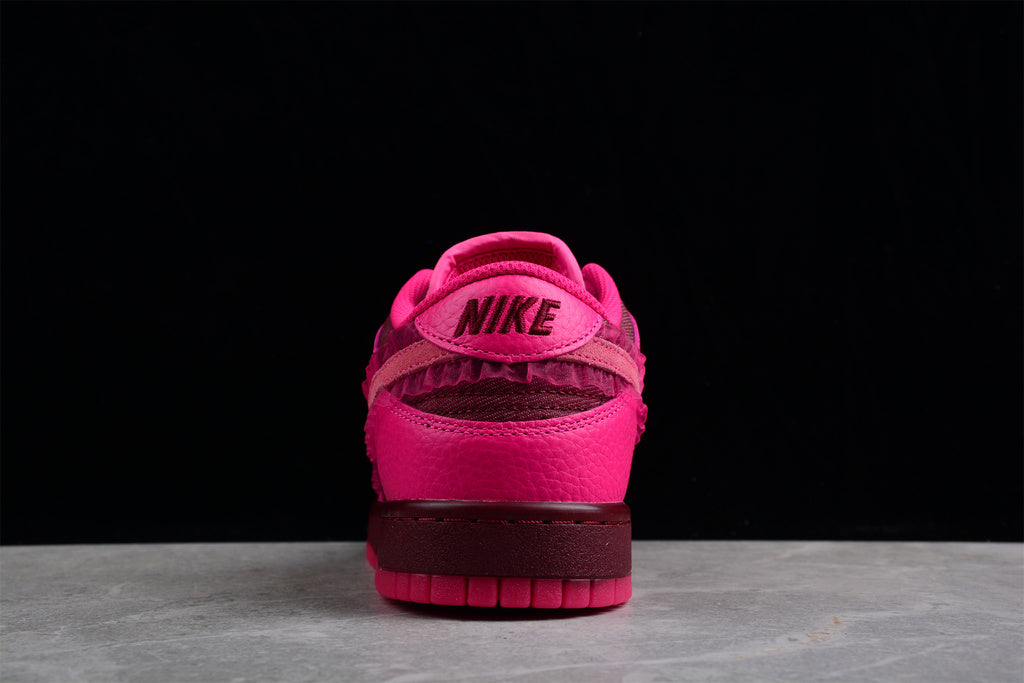 Tênis Cano Baixo Couro Rosa Detalhe Branco