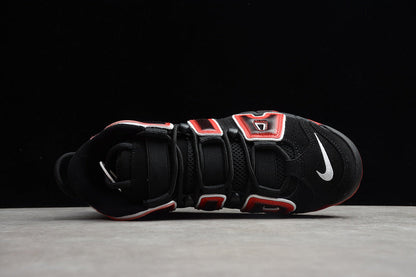 Tênis Cano Alto Couro Preto Branco Detalhe Vermelho
