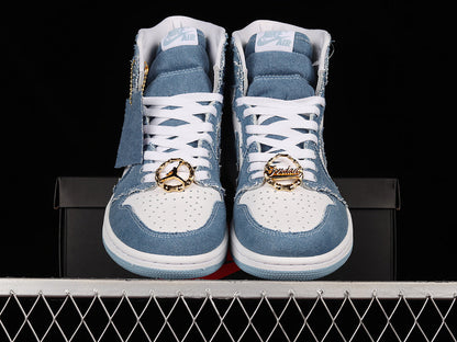Tênis Cano Alto Couro Basquete Jeans Jeans
