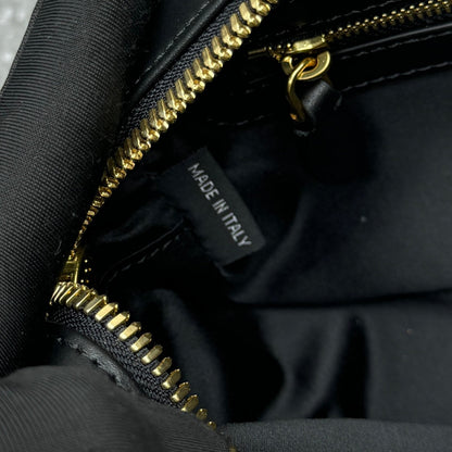 Bolsa Couro Estruturada Bege Placa Triangular