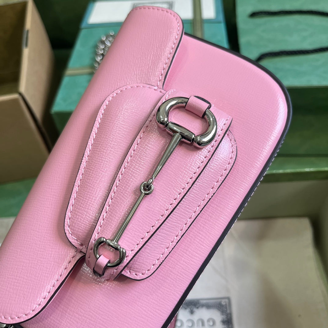 Bolsa Satchel Couro Rosa Fivela Ferradura