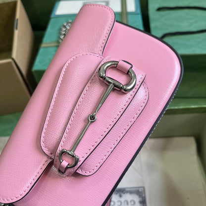 Bolsa Satchel Couro Rosa Fivela Ferradura