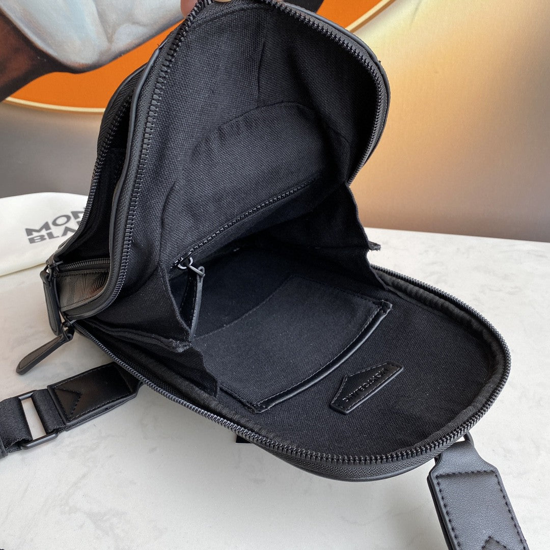 Mochila Couro Preto Compartimentos Múltiplos
