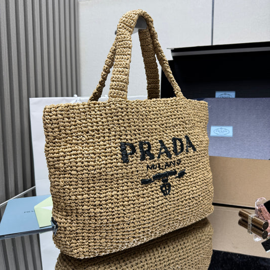 Bolsa Tote Prada em Crochê Natural