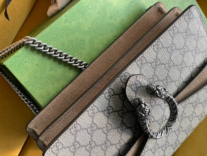 Bolsa Ombro Lona Padrão Entrelaçado Bege e Preto Pequena