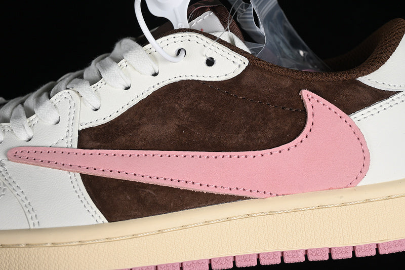 Tênis Cano Baixo Couro Marrom Chocolate Detalhe Rosa