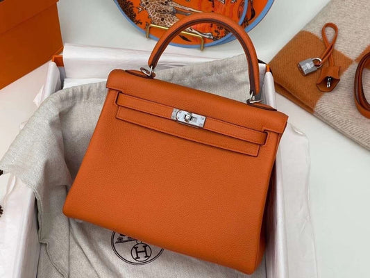 Bolsa Hermes Kelly Orange 25cm