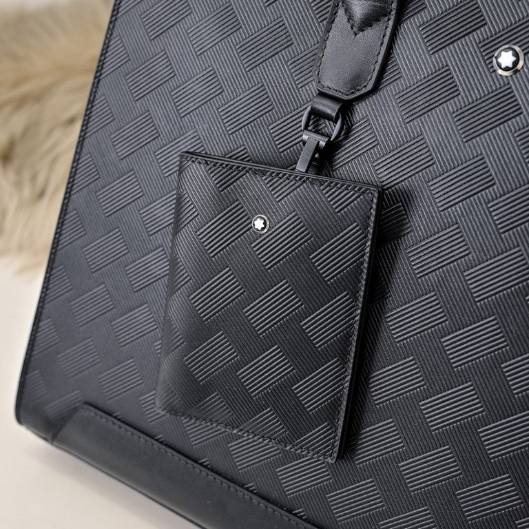 Mochila Messenger Couro Preta Estruturada
