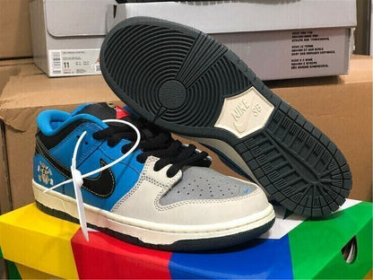 Tênis Cano Baixo Couro Skate Preto Detalhe Colorido
