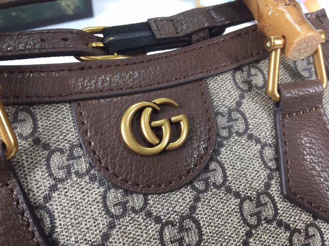 Bolsa Tote Couro Padrão Entrelaçado Camel e Preto Pequena