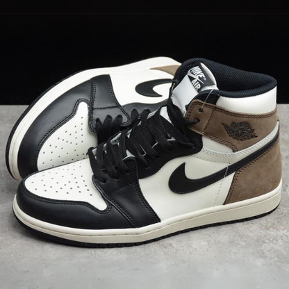 Tênis Cano Alto Basquete Couro Marrom Chocolate Detalhes Preto