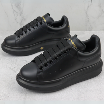 Tênis Couro Preto Cano Alto Casual