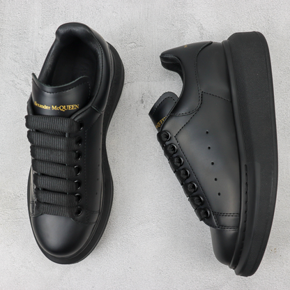Tênis Couro Preto Cano Alto Casual