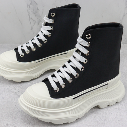 Bota Cano Alto Canvas Preto Solado Tracionado