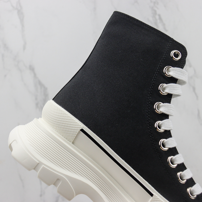 Bota Cano Alto Canvas Preto Solado Tracionado