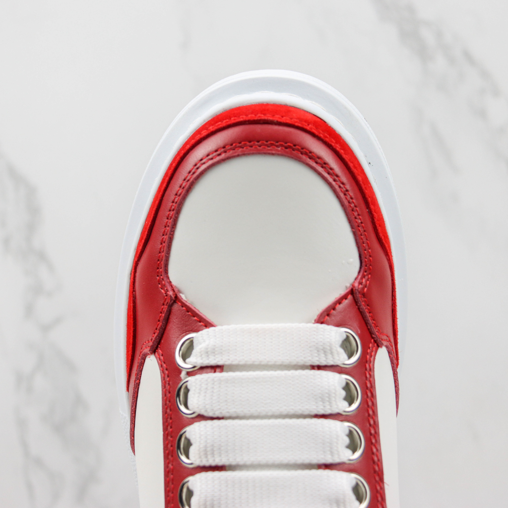 Tênis Couro Vermelho Solado Branco