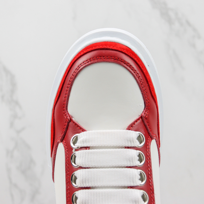 Tênis Couro Vermelho Solado Branco