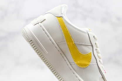 Tênis Cano Alto Couro Branco Amarelo