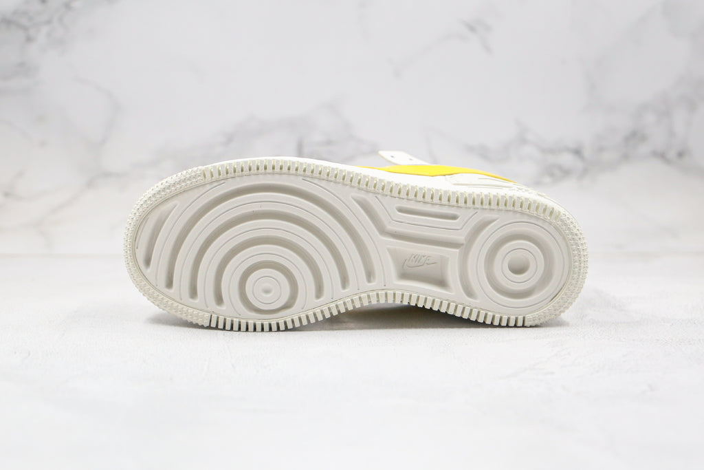 Tênis Cano Alto Couro Branco Amarelo