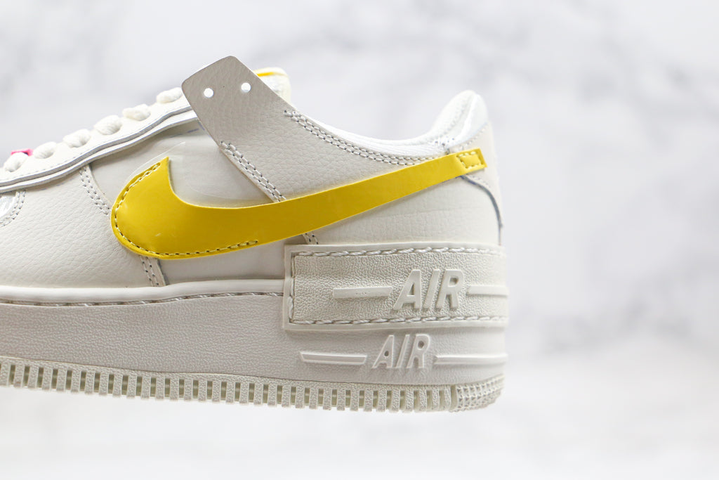 Tênis Cano Alto Couro Branco Amarelo
