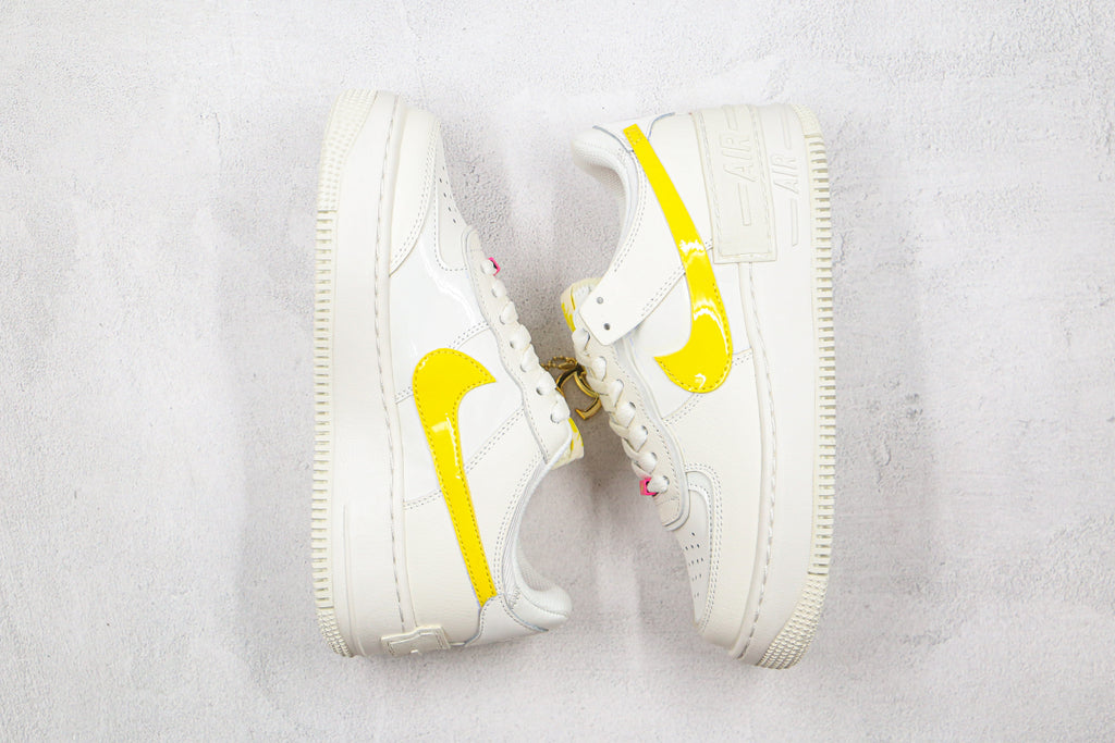 Tênis Cano Alto Couro Branco Amarelo