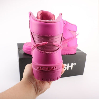 Tênis Cano Alto Couro Fuschia Detalhes Cosmic