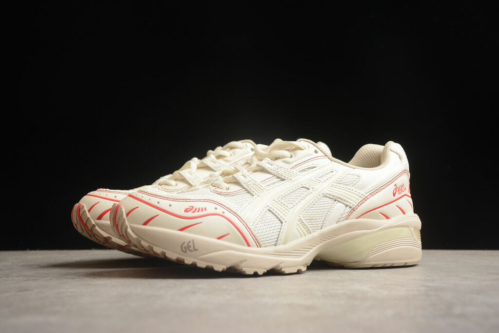 Tênis Runner Malha Bege Detalhes Cinza