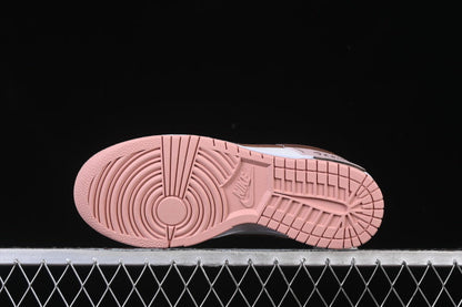Tênis Cano Baixo Couro Branco Rosa e Marrom