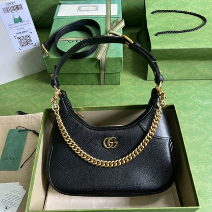 Bolsa Ombro Couro Preto com Fechamento Frontal