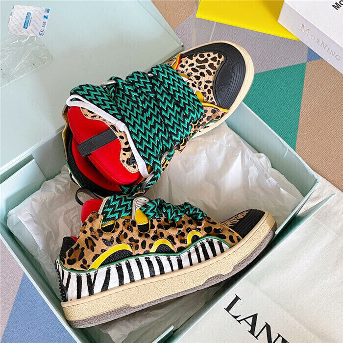 Tênis Couro Animal Print Solado Robusto