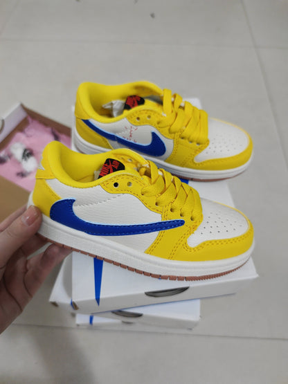 Tênis Cano Alto Basquete Infantil Amarelo Detalhes Marrom