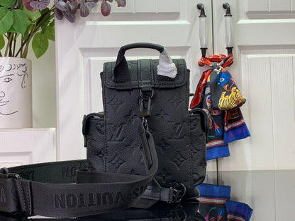 Bolsa Nano Couro Taurillon Padrão Monograma Geométrico