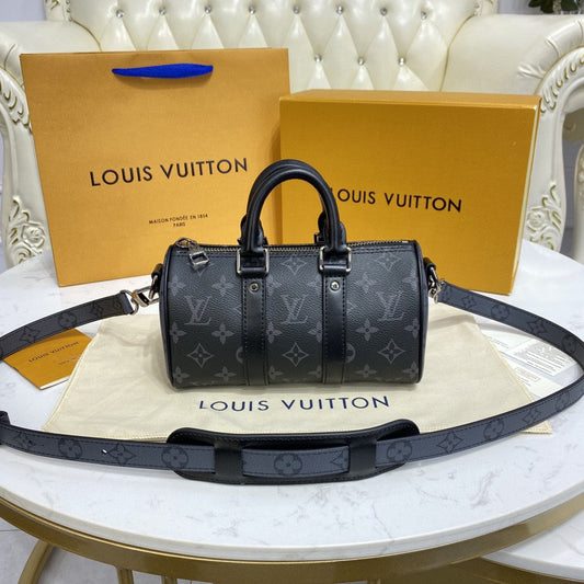 Bolsa Viagem Couro Preto Alça Dupla XS