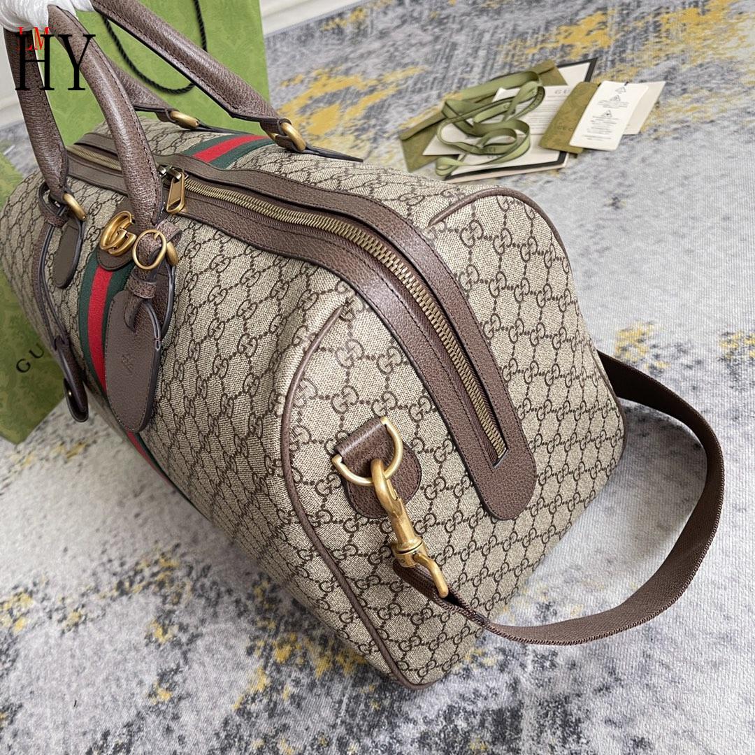 Bolsa Duffel Grande Couro Preto com Alças