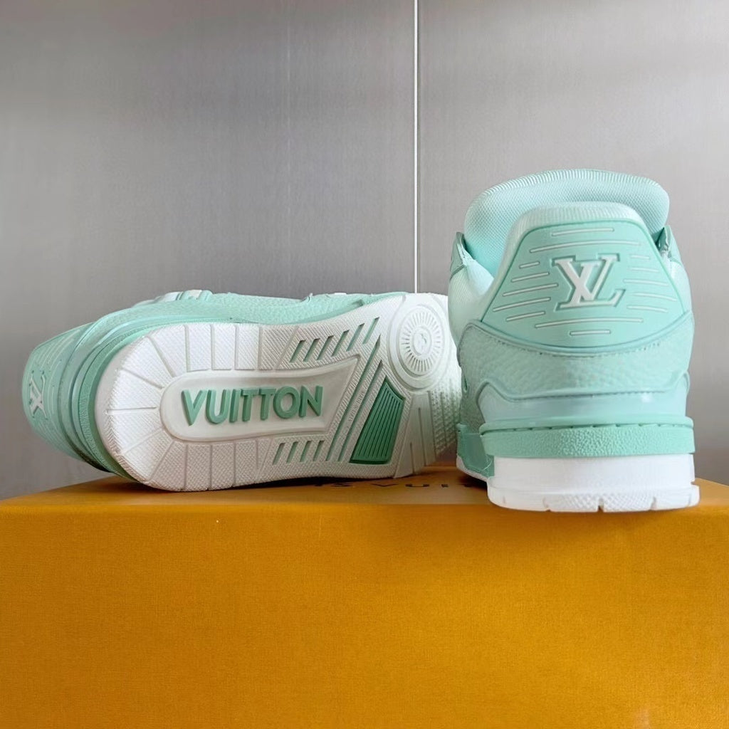 Tênis Casual Malha Mint Green com Detalhes Brancos