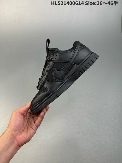 Tênis Skate Couro Cano Baixo Preto