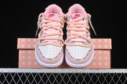 Tênis Cano Baixo Couro Branco Rosa e Marrom