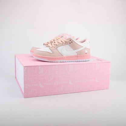 Tênis Cano Baixo Skate Couro Rosa Pombinha