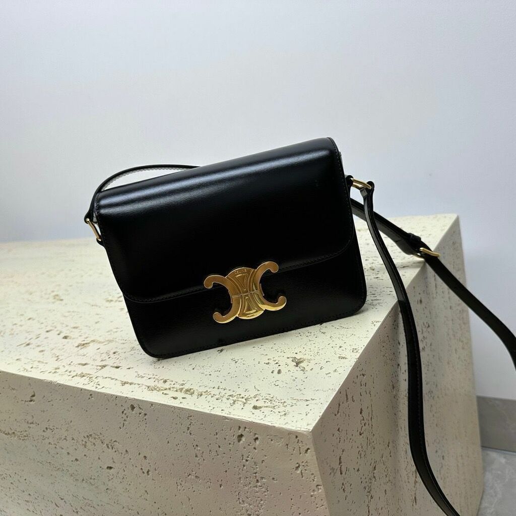 Bolsa Satchel Couro Padrão Geométrico Triângulo Clássica