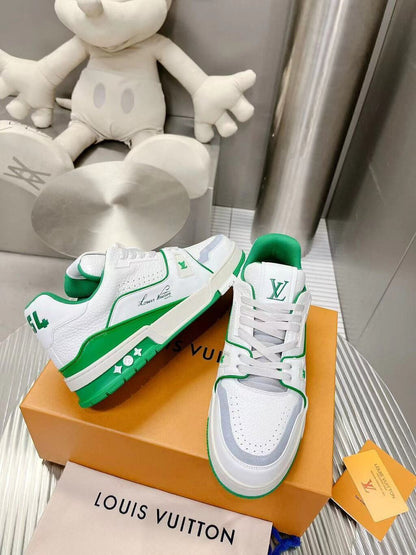 Tênis Couro Branco Detalhe Verde