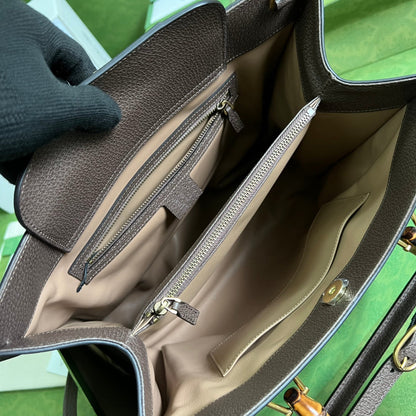 Bolsa Tote Couro Camel Letras Entrelaçadas Pequena