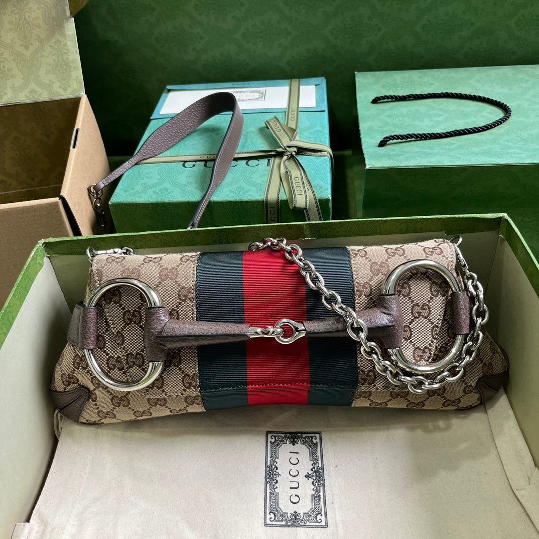 Bolsa Ombro Couro Pequena Com Corrente Metálica