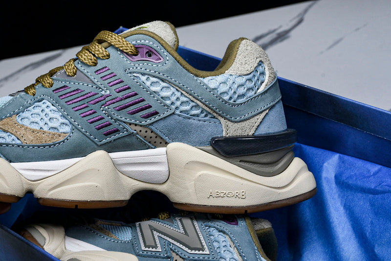 Tênis Runner Malha Cinza Detalhe Marrom Vintage