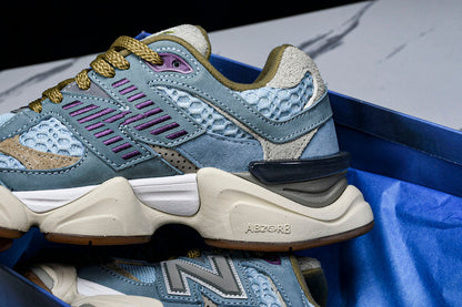 Tênis Runner Malha Cinza Detalhe Marrom Vintage